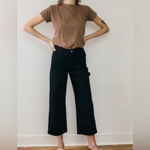 Aritzia Wilfred Free Ashika Black Denim Carpenter Wide Leg High Waist Jeans 4